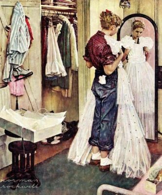 “The Prom Dress” by Norman Rockwell (1949)